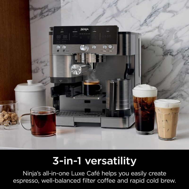 Ninja Luxe Premier ES601EU 3-in-1 Coffee Maker with Grinder and Frother