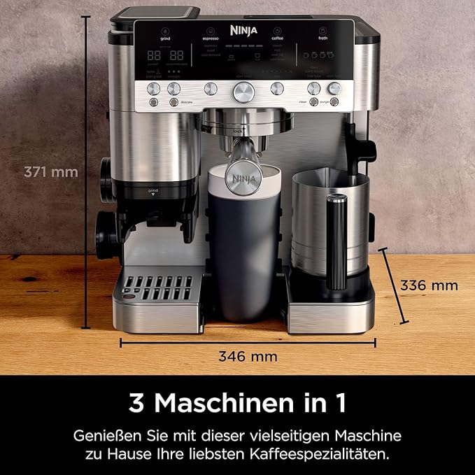 Ninja Luxe Premier ES601EU 3-in-1 Coffee Maker with Grinder and Frother